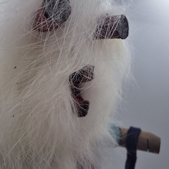 Kachina Handmade Doll Signed 8 Inch Wolf AM Native American Indian Art Wood Fur - Picture 3 of 14